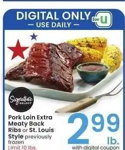 Albertsons Pork Loin Extra Meaty Back Ribs or St. Louis Style - previously frozen offer