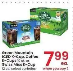 Albertsons Green Mountain ICED K-Cup, Coffee K-Cups 10 ct. or Swiss Miss K-Cup 12 ct. - select varieties offer