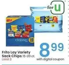 Albertsons Frito Lay Variety Sack Chips - 15-20 ct offer