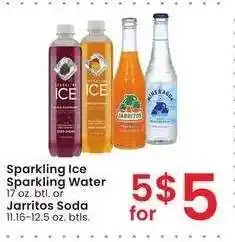 Albertsons Sparkling Ice Sparkling Water 17 oz. btl. or Jarritos Soda 11.16-12.5 oz. btls offer