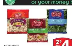 Albertsons Fresh Express Green & Crisp Salads, Tri Color Coleslaw or Mature Spinach - 8 oz offer