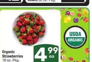 Albertsons Organic Strawberries - 16 oz. Pkg offer