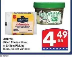 Albertsons Lucerne Sliced Cheese 16 oz. or Grillo's Pickles 16 oz. - Select Varieties offer