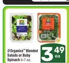 Albertsons O Organics Blended Salads or Baby Spinach - 5-7 oz offer