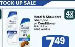 Albertsons Head & Shoulders Shampoo or Conditioner - 10.6-12.5 oz., Select Varieties offer