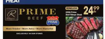 Albertsons USDA Prime Beef Ribeye Steak - BONELESS offer