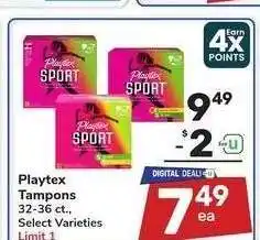 Albertsons Playtex Tampons - 32-36 ct., Select Varieties offer
