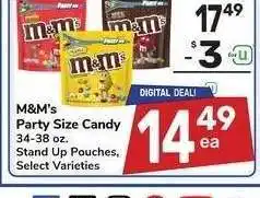 Albertsons M&M's Party Size Candy - 34-38 oz. Stand Up Pouches, Select Varieties offer