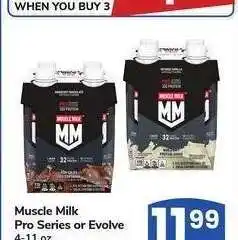 Albertsons Muscle Milk Pro Series or Evolve - 4-11 oz., Select Varieties offer