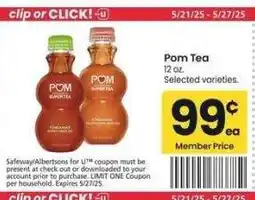 Albertsons Pom Tea - 12 oz. Selected varieties offer