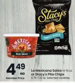 Albertsons La Mexicana Salsa 14-16 oz. or Stacy's Pita Chips 6.75-7.33 oz. - Selected varieties offer
