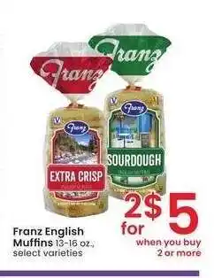 Albertsons Franz English Muffins - 13-16 oz., select varieties offer