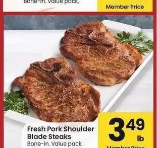 Albertsons Fresh Pork Shoulder Blade Steaks - Bone - in. Value pack offer