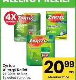 Albertsons Zyrtec Allergy Relief - 24-30 ct. or 8 oz. Selected varieties offer