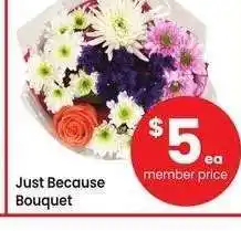 Albertsons Just Because Bouquet offer