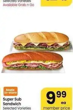 Albertsons Super Sub Sandwich - Selected Varieties offer