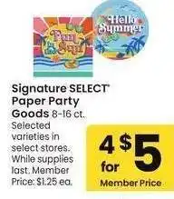 Albertsons Signature SELECT Paper Party Goods - 8-16 ct. Selected varieties offer