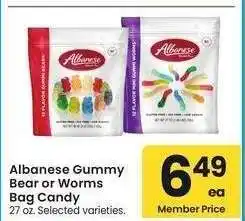 Albertsons Albanese Gummy Bear or Worms Bag Candy - 27 oz. Selected varieties offer
