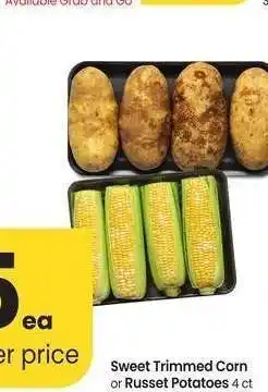 Albertsons Sweet Trimmed Corn or Russet Potatoes - 4 ct offer