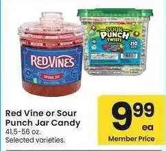 Albertsons Red Vine or Sour Punch Jar Candy - 41.5-56 oz. Selected varieties offer
