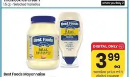 Albertsons Best Foods Mayonnaise - 20-30 oz • Selected Varieties offer