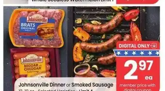 Albertsons Johnsonville Dinner or Smoked Sausage - 12-19 oz • Selected Varieties offer