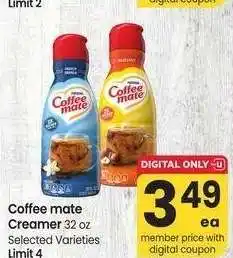 Albertsons Coffee mate Creamer - 32 oz Selected Varieties offer