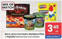 Albertsons Ben & Jerry's Ice Cream, Red Baron Pizza or Popsicle - MIX OR MATCH offer