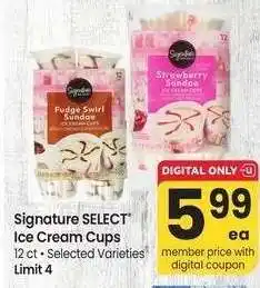 Albertsons Signature SELECT Ice Cream Cups - 12 ct • Selected Varieties offer