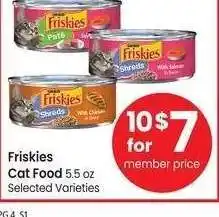Albertsons Friskies Cat Food - 5.5 oz Selected Varieties offer