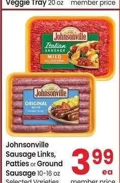 Albertsons Johnsonville Sausage Links, Patties or Ground Sausage - 10-16 oz Selected Varieties offer