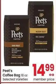 Albertsons Peet's Coffee Bag - 18 oz Selected Varieties offer