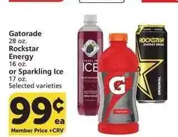 Albertsons Gatorade 28 oz. Rockstar Energy 16 oz. or Sparkling Ice 17 oz - Selected varieties offer