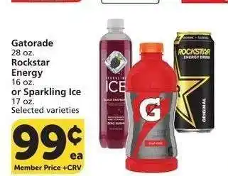 Albertsons Gatorade 28 oz. Rockstar Energy 16 oz. or Sparkling Ice 17 oz - Selected varieties offer