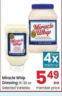 Albertsons Miracle Whip Dressing - 19-30 oz Selected Varieties offer