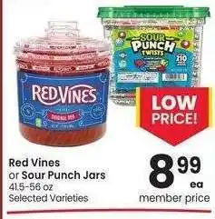Albertsons Red Vines or Sour Punch Jars - 41.5-56 oz Selected Varieties offer