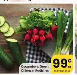 Albertsons Cucumbers, Green Onions or Radishes offer