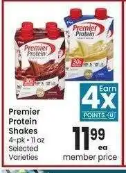 Albertsons Premier Protein Shakes - 4-pk • 11 oz Selected Varieties offer