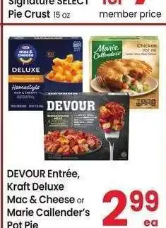 Albertsons DEVOUR Entrée, Kraft Deluxe Mac & Cheese or Marie Callender's Pot Pie - Selected Sizes & Varieties offer