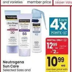 Albertsons Neutrogena Sun Care - Selected Sizes and Varieties offer
