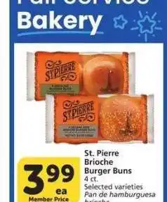 Albertsons St. Pierre Brioche Burger Buns - 4 ct. Selected varieties offer