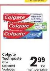 Albertsons Colgate Toothpaste - 6 oz Selected Varieties offer