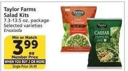 Albertsons Taylor Farms Salad Kits - 7.3-13.5 oz. package Selected varieties Mix or Match offer