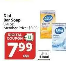 Albertsons Dial Bar Soap - 8-4 oz. Member Price: $9.99 offer