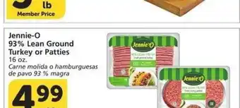 Albertsons Jennie-O 93% Lean Ground Turkey or Patties - 16 oz. Carne offer