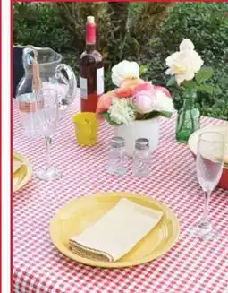 Ace Hardware 54 Round Flannel Backed Plastic Tablecloths offer