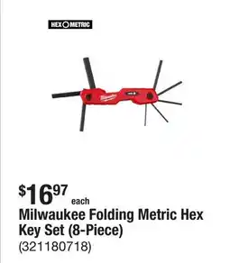 The Home Depot Milwaukee Folding Metric Hex Key Set (8-Piece) offer