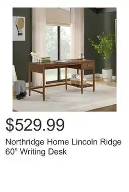 Costco Northridge Home Lincoln Ridge 60 Writing Desk offer