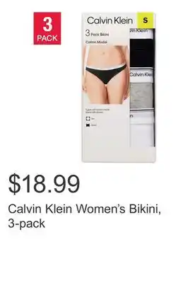 Costco Calvin Klein Women's Bikini, 3-pack offer