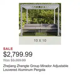 Costco Zhejiang Zhengte Group Mirador Adjustable Louvered Aluminum Pergola offer